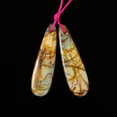 Cherry Red Creek Jasper Pendant Earrings Teardrop Shape Size 12x46mm Sold Per Pair