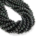 Natural Dark Green Jade Smooth Round Beads Size 6mm 8mm 10mm 15.5'' Strand