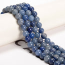 Blue Aventurine Smooth Round Beads 4mm 6mm 8mm 10mm 15.5" Strand