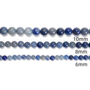 Blue Aventurine Smooth Round Beads 4mm 6mm 8mm 10mm 15.5" Strand