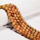 Golden Sandalwood Smooth Round Beads 6mm 8mm 10mm 12mm 15.5" Strand