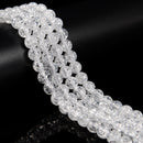 Clear Crackled Quartz Smooth Round Beads 6mm 8mm 10mm 15.5" Strand
