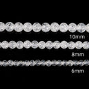 Clear Crackled Quartz Smooth Round Beads 6mm 8mm 10mm 15.5" Strand