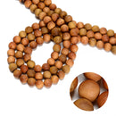 Golden Sandalwood Smooth Round Beads 6mm 8mm 10mm 12mm 15.5" Strand