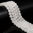 Natural White Jade Smooth Round Beads 4mm 6mm 8mm 10mm 12mm 15.5" Strand