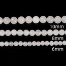 Natural White Jade Smooth Round Beads 4mm 6mm 8mm 10mm 12mm 15.5" Strand