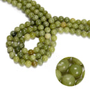 Natural Chinese Green Jade Smooth Round Beads 4mm 6mm 8mm 10mm 15.5'' Strand