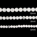 Natural White Howlite Matte Round Beads 4mm 6mm 8mm 10mm 12mm 15.5" Strand