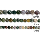 Indian Agate Smooth Round Beads 4mm 6mm 8mm 10mm Approx 15.5" Strand