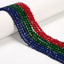 Emerald Green Color Dyed Jade Hard Faceted Round Beads Size 4mm 15.5'' Strand