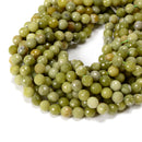 Natural Chinese Green Jade Faceted Round Beads 6mm 8mm 10mm 15.5" Strand