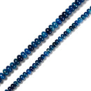 Natural Apatite Smooth Rondelle Beads 4x6mm 5x8mm 6x10mm 6x12mm 10x16mm 15.5" Strand