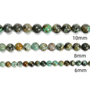 African Turquoise Smooth Round Beads 4mm 6mm 8mm 10mm 12mm 15.5" Strand