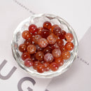 Burnt Orange Fire Agate Smooth Round Beads 6mm 8mm 10mm 12mm 15.5" Strand