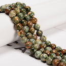 Rainforest Jasper Rhyolite Smooth Round Beads 4mm 6mm 8mm 10mm 12mm 15.5” Strand