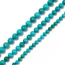 Blue Green Turquoise Smooth Round Beads Size 6mm 8mm 10mm 12mm 15.5" Strand