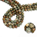 Rainforest Jasper Rhyolite Smooth Round Beads 4mm 6mm 8mm 10mm 12mm 15.5” Strand