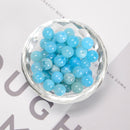 Blue Crackled Chalcedony Smooth Round Beads 6mm 8mm 10mm 12mm 15.5" Strand