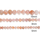 Cherry Flower Sakura Agate Smooth Round Beads Size 4mm 6mm 8mm 10mm 15.5" Str