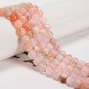 Cherry Flower Sakura Agate Smooth Round Beads Size 4mm 6mm 8mm 10mm 15.5" Str