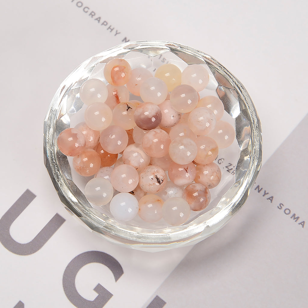 Cherry Flower Sakura Agate Smooth Round Beads Size 4mm 6mm 8mm