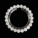 Natural White Jade Smooth Round Elastic Bracelet Size 6mm 8mm 10mm 7.5'' Length