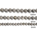 Map Jasper Smooth Round Beads 6mm 8mm 10mm 12mm 15.5" Strand