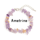 01-Mixed Gemstone Chips Bracelet Silver Plated Clasp Size 5-8mm 7''-8.5'' Length
