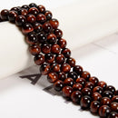 Red Tiger's Eye Smooth Round Beads 4mm 6mm 8mm 10mm 12mm 15.5" Strand
