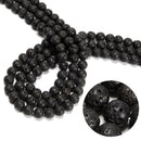 Natural Black Lava Rock Stone Round Beads 4mm 6mm 8mm 10mm 12mm 15.5" Strand