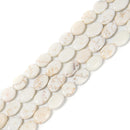 White Turquoise Flat Oval Beads Size 8x12mm 15.5" Strand