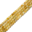 Natural Yellow Opal Smooth Round Beads Size 6mm 8mm 10mm 15.5'' Strand