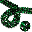 Green Tiger's Eye Smooth Round Beads 4mm 6mm 8mm 10mm 12mm 14mm 15.5" Strand