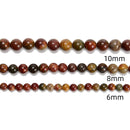 Red Creek Jasper Smooth Round Beads 4mm 6mm 8mm 10mm 12mm 15.5" Strand