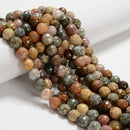 Natural Ocean Agate Faceted Round Beads 6mm 8mm 10mm 15.5" Strand