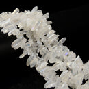 Electroplated AB Clear Quartz Top Drill Rough Points Beads 16-30mm 15.5" Strand