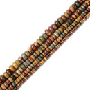 Red Creek Jasper Smooth Rondelle Beads 2x4mm 4x6mm 5x8mm 6x10mm 15.5" Strand