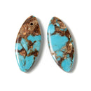 Bronzite Turquoise Pendant Earrings Size 15x35mm Sold Per Pair