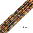 Red Creek Jasper Smooth Rondelle Beads 2x4mm 4x6mm 5x8mm 6x10mm 15.5" Strand
