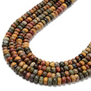 Red Creek Jasper Smooth Rondelle Beads 2x4mm 4x6mm 5x8mm 6x10mm 15.5" Strand