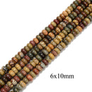 Red Creek Jasper Smooth Rondelle Beads 2x4mm 4x6mm 5x8mm 6x10mm 15.5" Strand