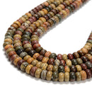 Red Creek Jasper Smooth Rondelle Beads 2x4mm 4x6mm 5x8mm 6x10mm 15.5" Strand
