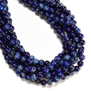 Dark Blue Sea Sediment Jasper Smooth Round Beads 4mm 6mm 8mm 10mm 12mm 15.5" Strand
