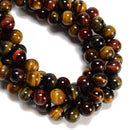 Multi-Color Tiger's Eye Smooth Round Beads 14mm 16mm 15.5" Strand