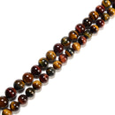 Multi-Color Tiger's Eye Smooth Round Beads 14mm 16mm 15.5" Strand