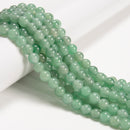 2.0mm Hole Green Aventurine Smooth Round Beads 6mm 8mm 10mm 15.5" Strand