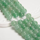 2.0mm Hole Green Aventurine Smooth Round Beads 6mm 8mm 10mm 15.5" Strand