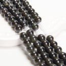 2.0mm Large Hole Rainbow Obsidian Smooth Round Beads 6mm 8mm 10mm 15.5" Strand