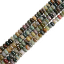 Indian Agate Smooth Rondelle Beads 5x8mm 6x10mm Approx 15.5" Strand