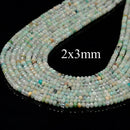 Amazonite Faceted Rondelle Beads Size 2x3mm 3x4mm 15.5" Strand